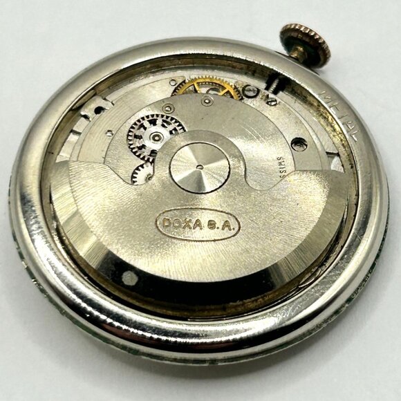 Vintage Doxa Automatic Watch Movement - Watch Head + Crown - WORKING - Picture 7 of 8